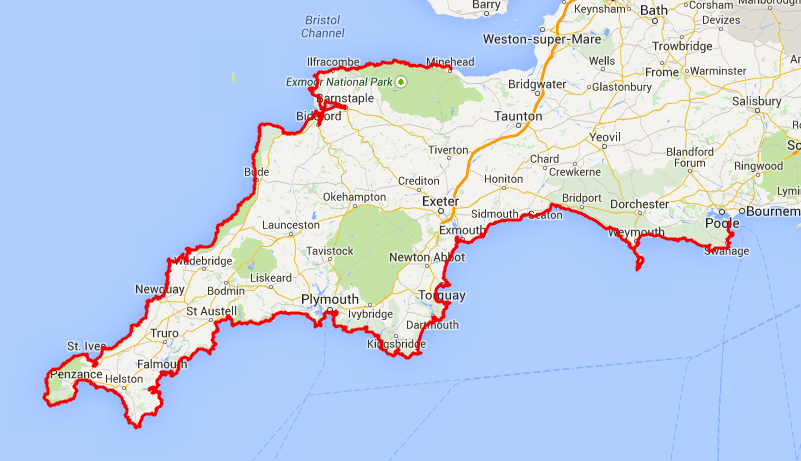 south west coast path map